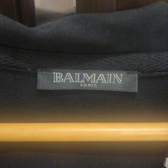 Balmain Unisex Zip Up Hooded SweatShirt Men's XS Or Women's Small - Like New - Picture 5 of 10